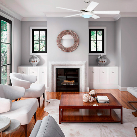 Ventilador De Teto Residencial Solaris Branco Hunter Fan Oficial 220v - imagem alternativa