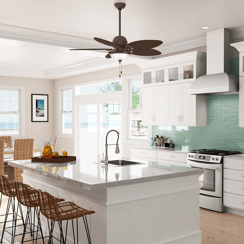 Ventilador de Teto Residencial Caribbean Breeze Vime Marrom Hunter Fan Oficial - imagem alternativa