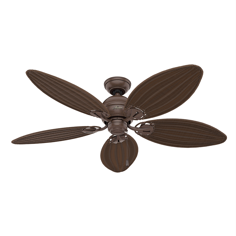 Ventilador de Teto Residencial Caribbean Breeze Vime Marrom Hunter Fan Oficial