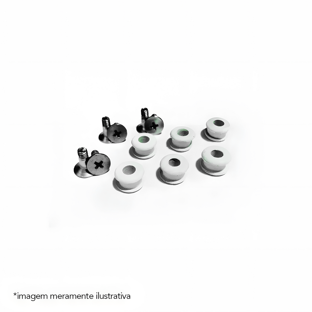 Conjunto de Parafusos Orbit com Parafusos e Bucha de Borracha Branco