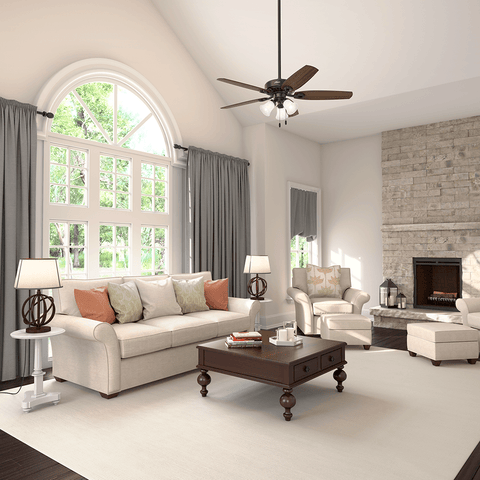 Ventilador de Teto Residencial Builder Plus Bronze Novo Hunter Fan Oficial - imagem alternativa