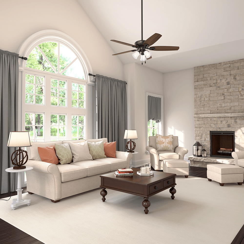 Ventilador de Teto Residencial Builder Plus Bronze Novo Hunter Fan Oficial