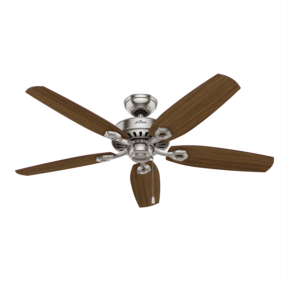 Ventilador de Teto Residencial Builder Plus Niquel Escovado Hunter Fan Oficial